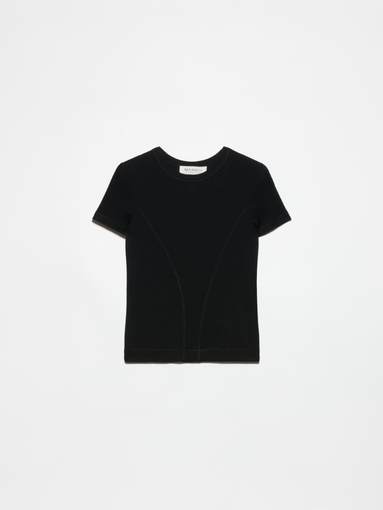 Fleece trousers Sami Miró &Co.llaboration, black | MAX&Co. Slim-fit T-shirt Sami Miró &Co.llaboration - BLACK - MAX&Co.